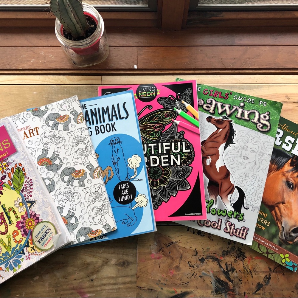 Five pack bundle of adult coloring books/drawing